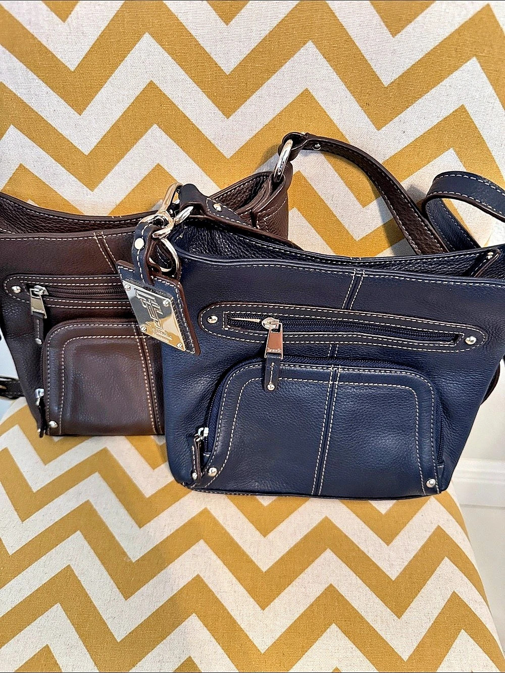 NWOT Tignanello Crossbody Bags in  Brown & Navy